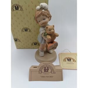 Memories Of Yesterday Time For Bed 5" Girl With Teddy Bear Figurine 1991 527076